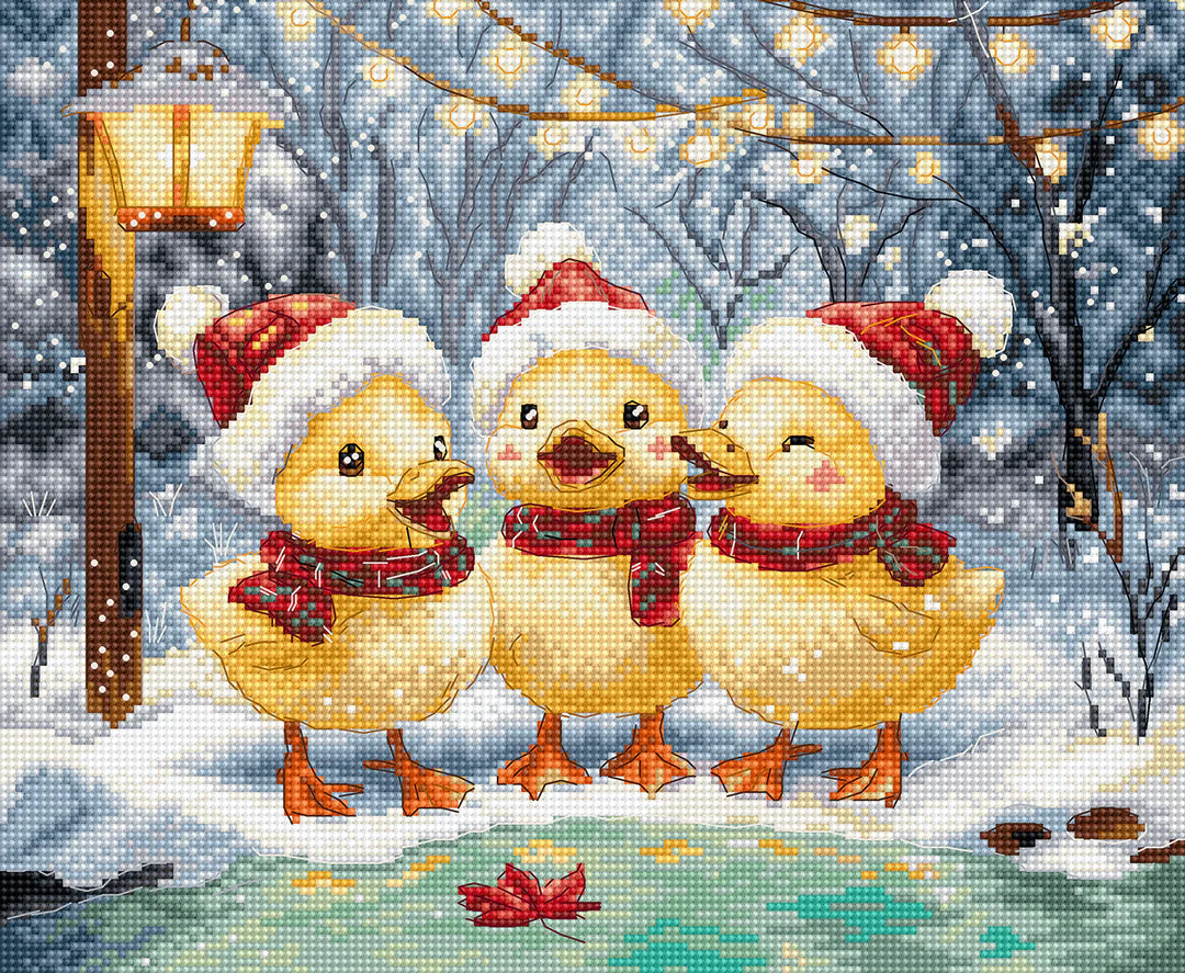 Holiday Ducklings Counted Cross Stitch Kit by Letistitch L9968