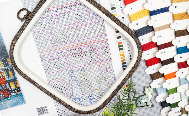 London Christmas Bus Counted Cross Stitch Kit by Letistitch L9982