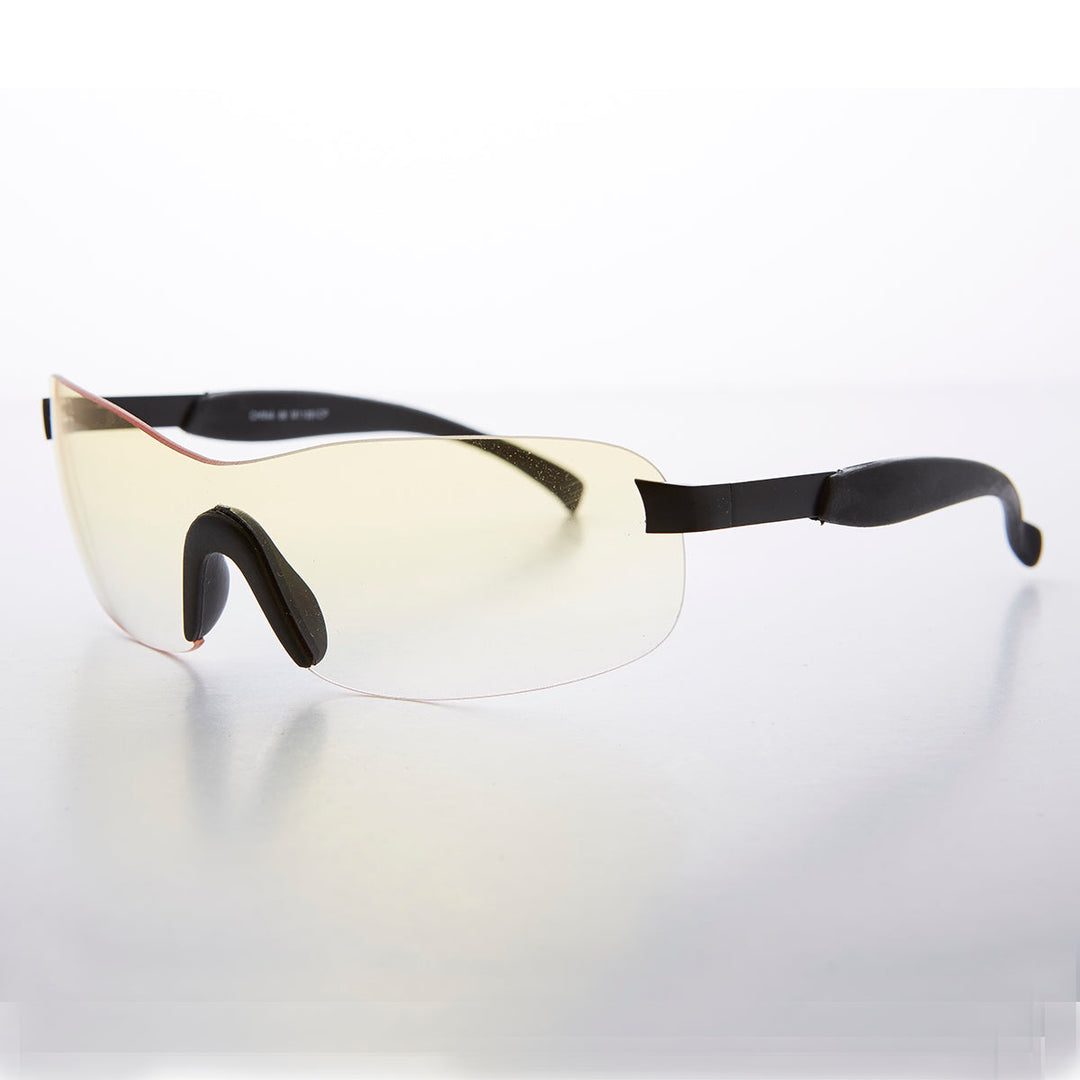 Y2K Wrap Shield Rimless Vintage Sunglass - Lance