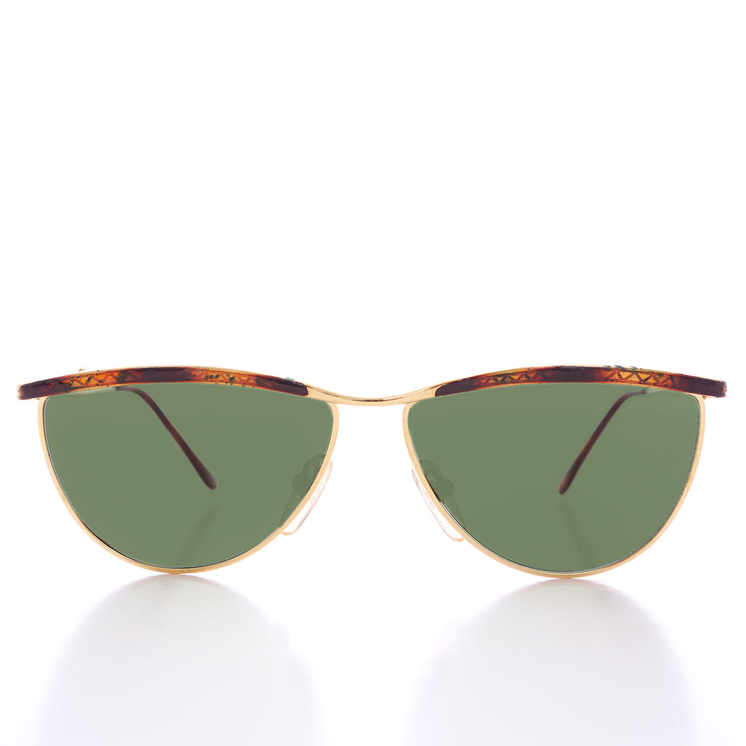 Unique Angular Gold 80s Sunglass - Lasky