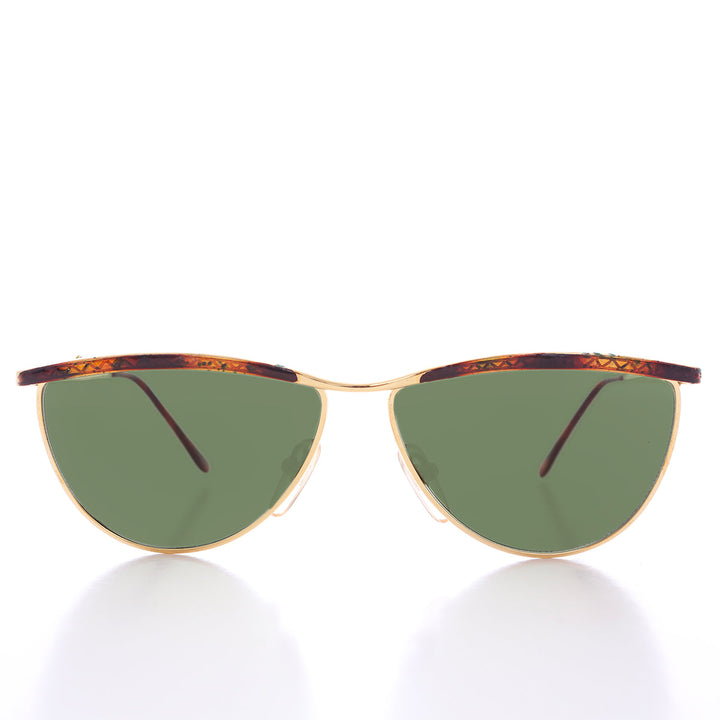 Unique Angular Gold 80s Sunglass - Lasky