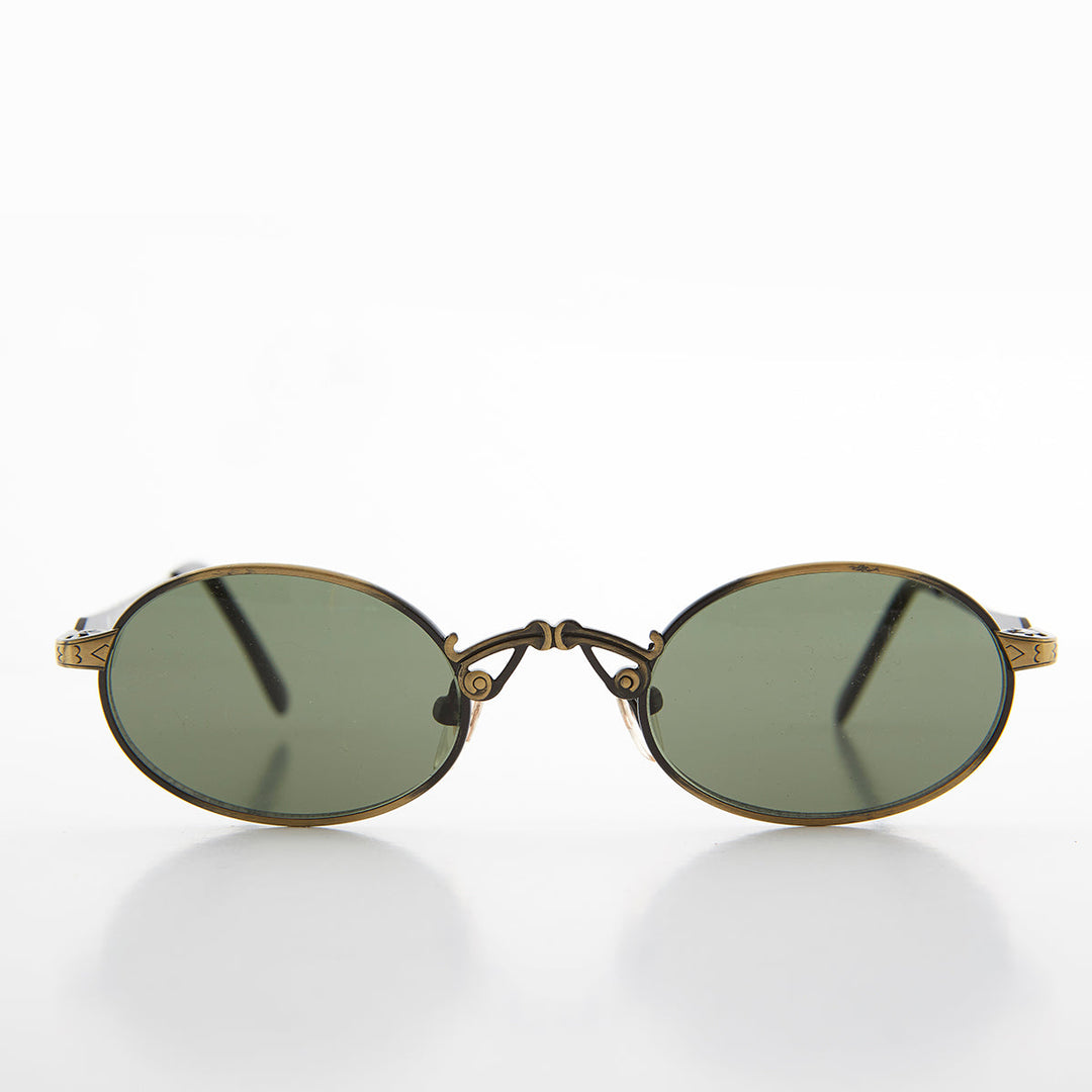 Small Oval Victorian Steampunk 90s Sunglass - Leon