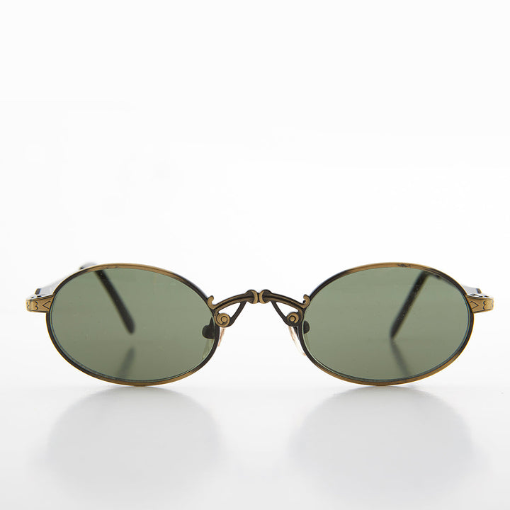 Small Oval Victorian Steampunk 90s Sunglass - Leon