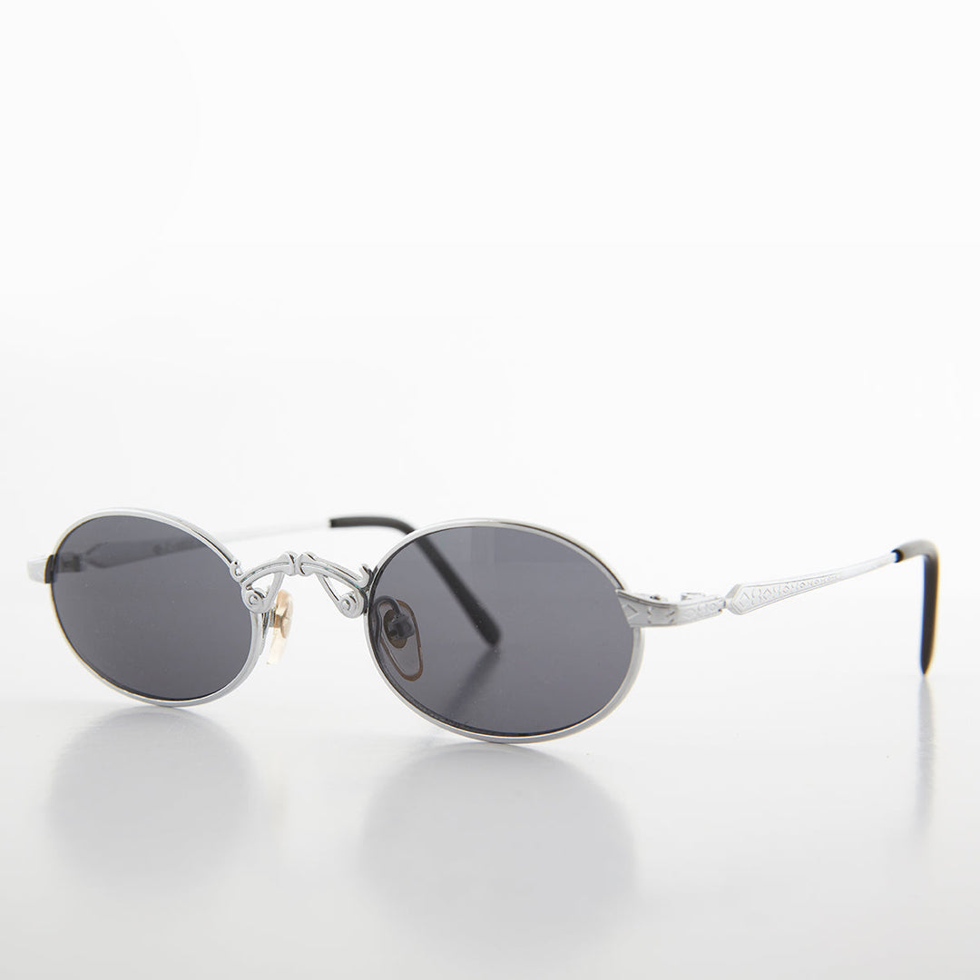 Small Oval Victorian Steampunk 90s Sunglass - Leon