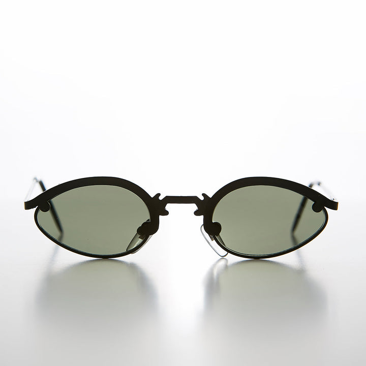 Unique Oval Metal Vintage 90s Sunglass - Lotus