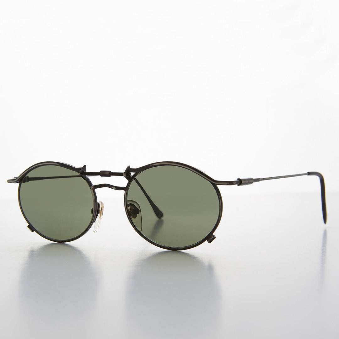 90s Oval Steampunk Sunglass Optical Quality - Lucian
