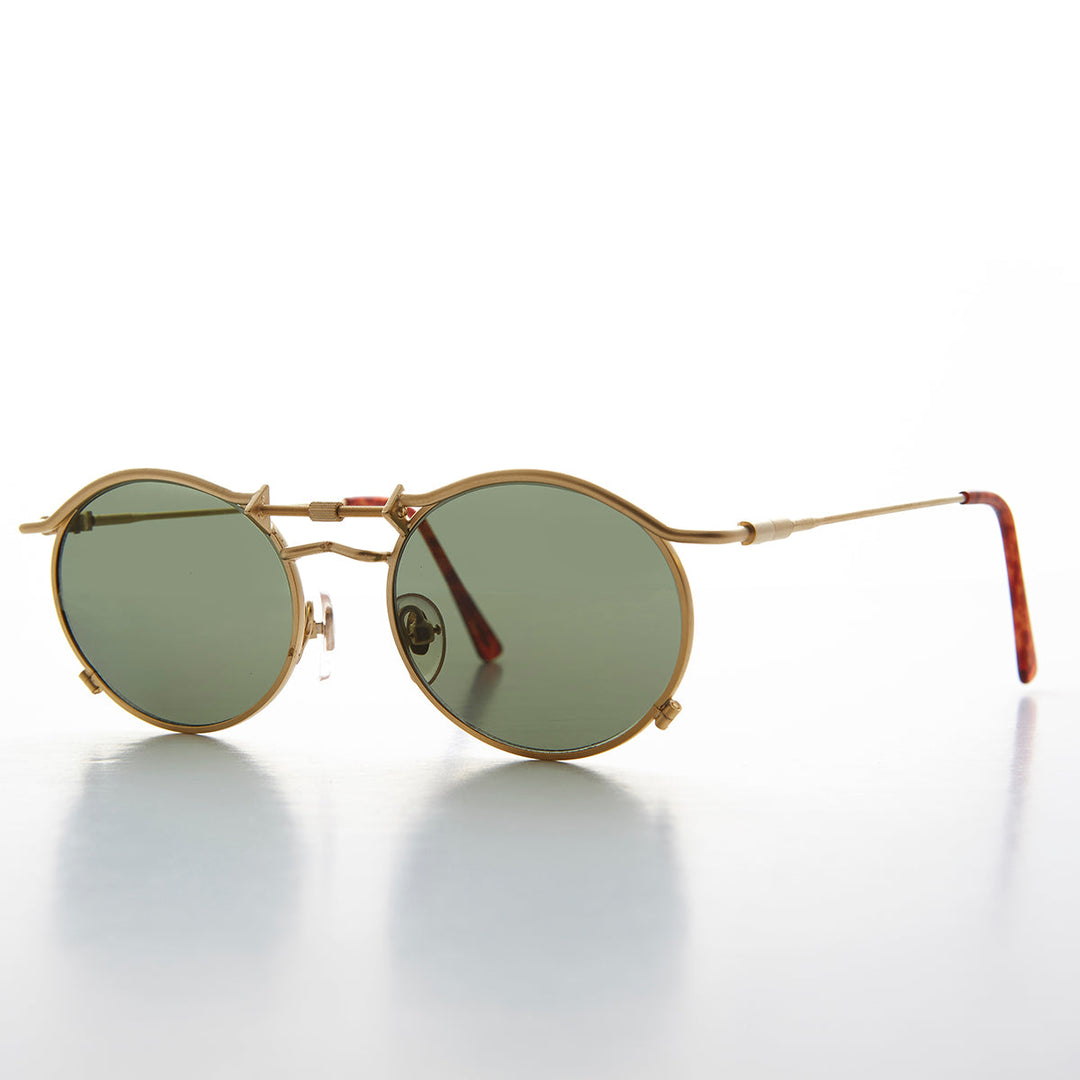 90s Oval Steampunk Sunglass Optical Quality - Lucian