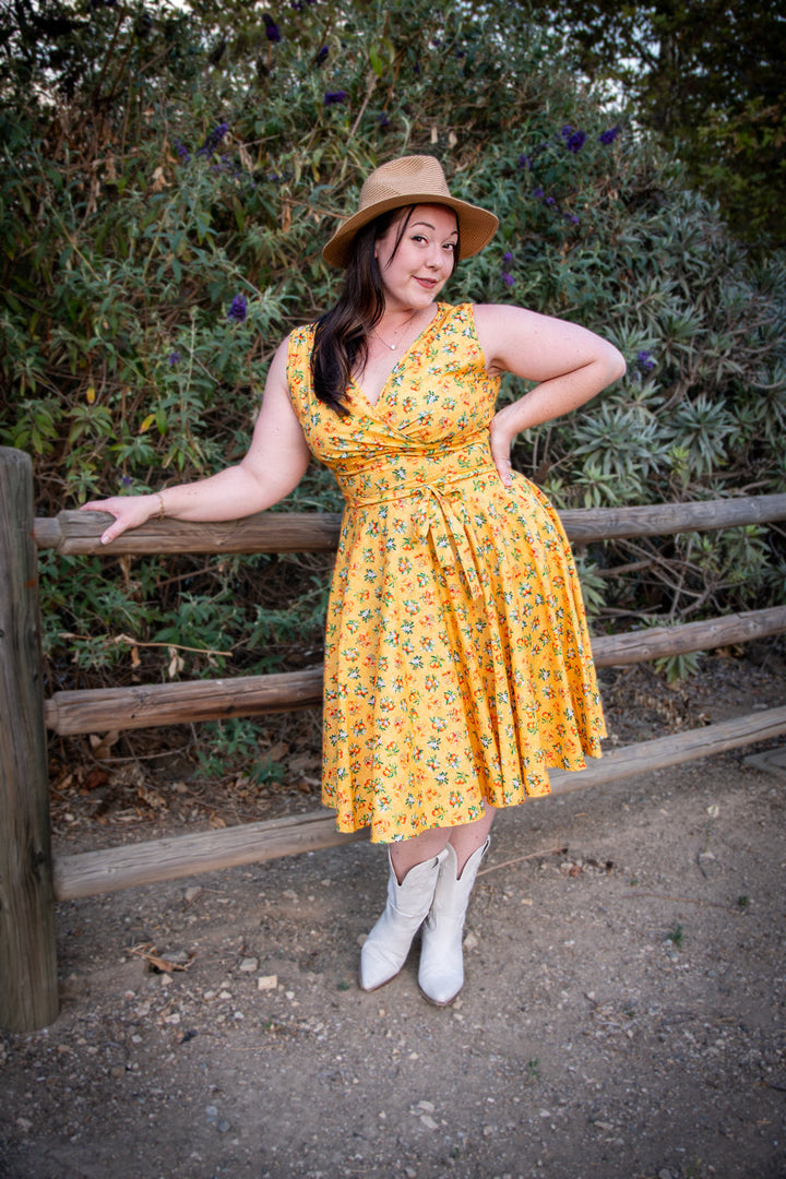 Serena Swing Dress- Orange County, Sunshine