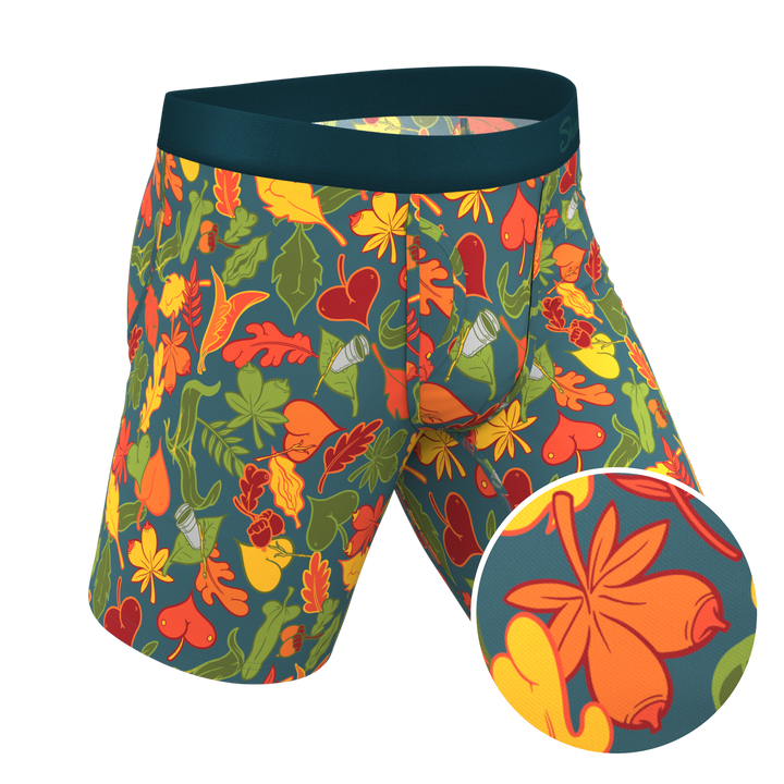 The Leaf Peeps | Naughty Leaves Long Leg Ball Hammock® Pouch Underwear With Fly