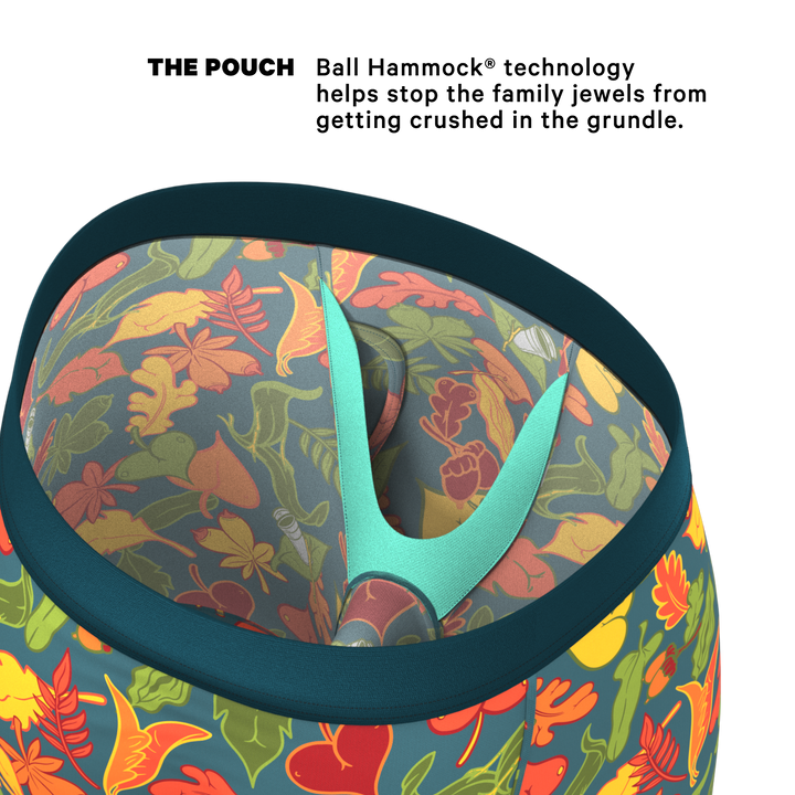 The Leaf Peeps | Naughty Leaves Long Leg Ball Hammock® Pouch Underwear With Fly