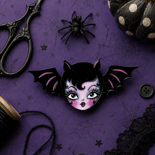 Lily the Vamp Brooch by Miss Fluff x Lipstick & Chrome
