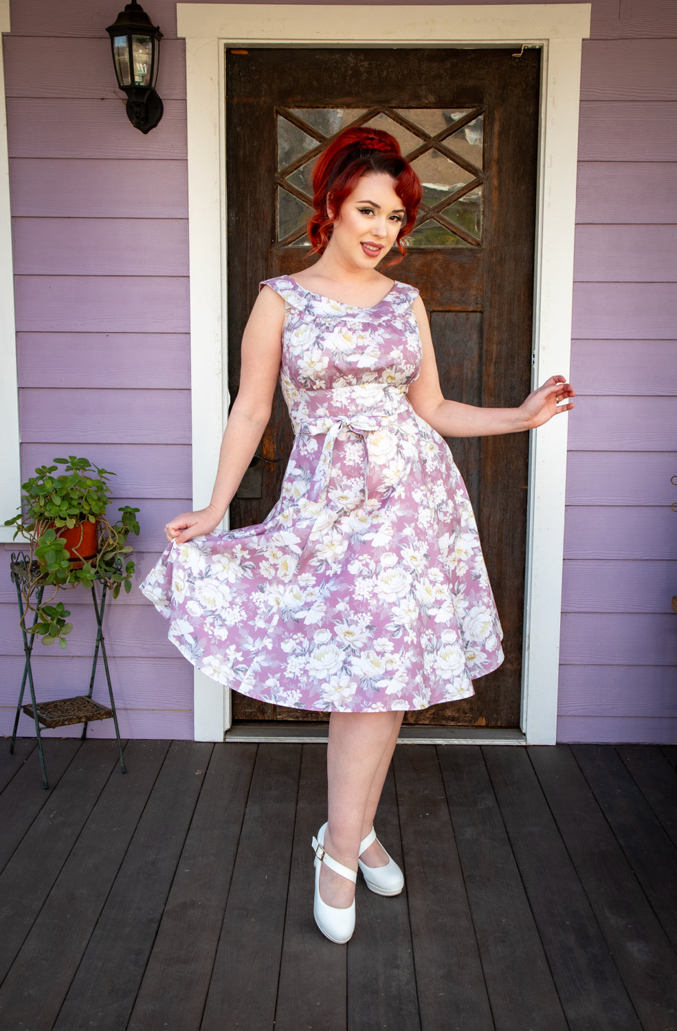 Amanda Dress - Huntington Gardens, Mauve