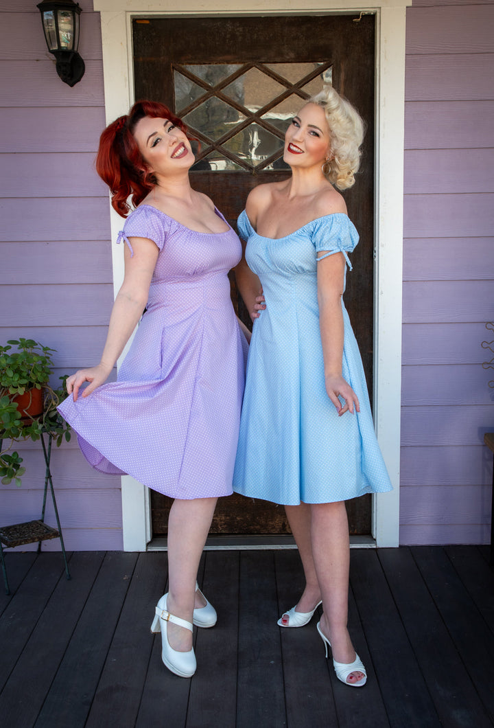 Hilda Dress - Lavender Dot