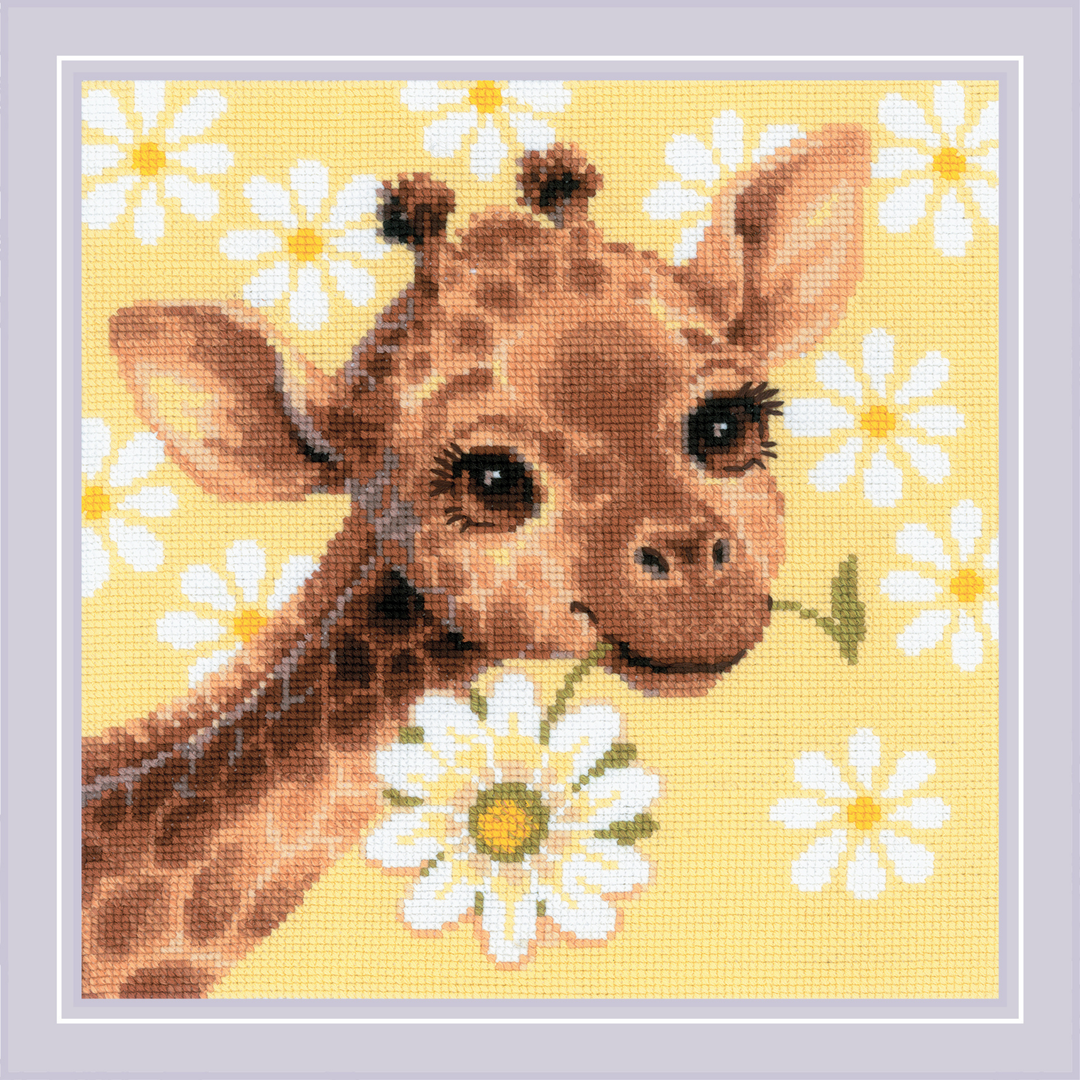 Panel/Cushion Little Giraffe Counted Cross Stitch Kit by Riolis R2318