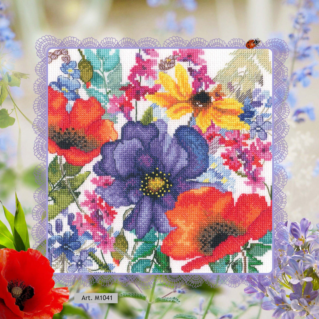 Flowers of happiness M1041 Counted Cross Stitch Kit