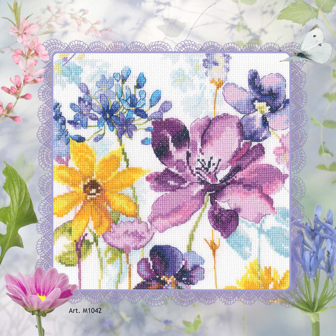 Flowers of happiness M1042 Counted Cross Stitch Kit