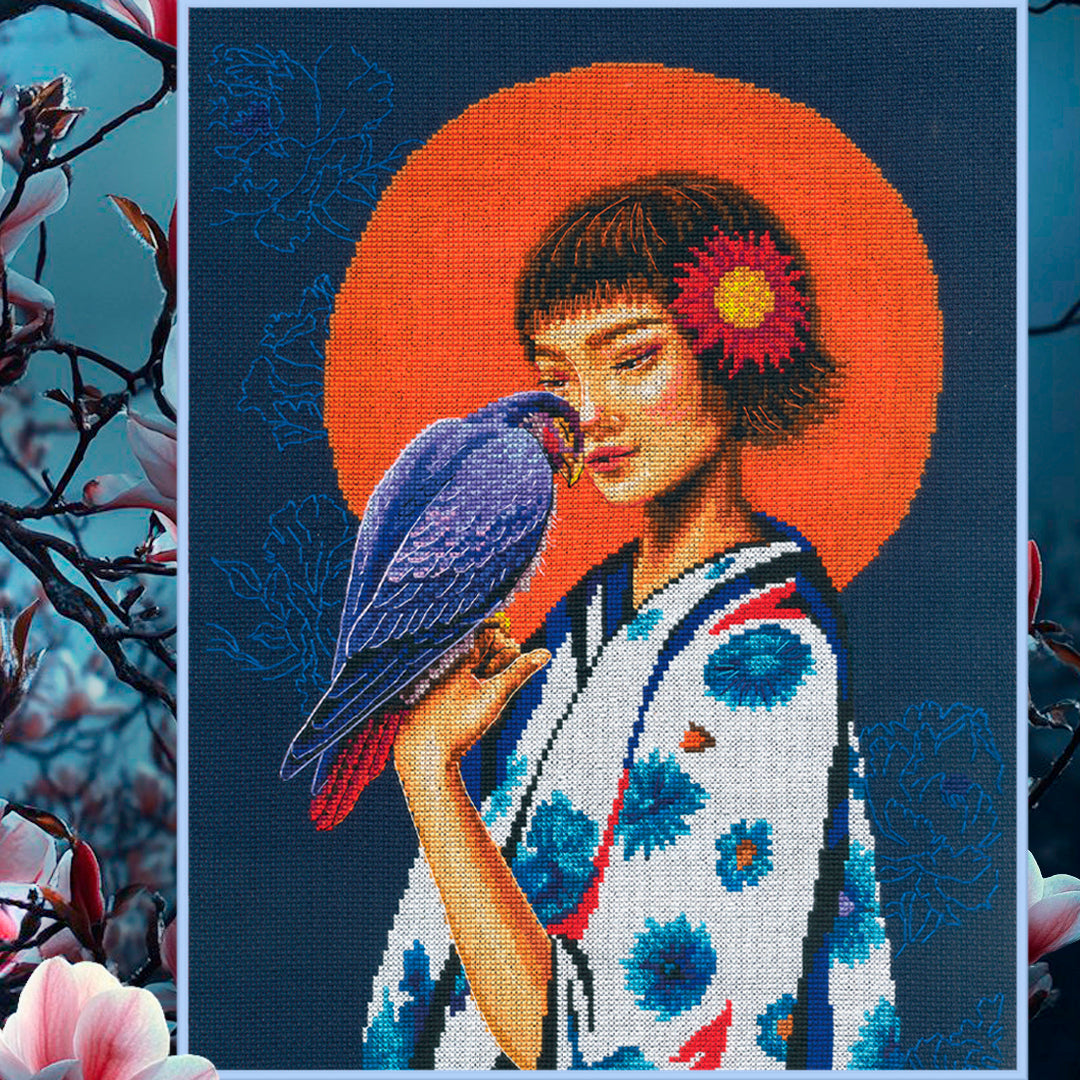 A bird in gentle hands - freedom in the heart M1072 Counted Cross Stitch Kit