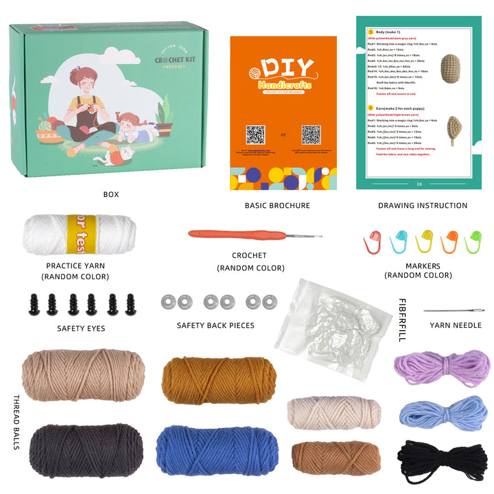 Golden Retriever Amigurumi DIY Crochet Kit Wizardi F07N8-M151