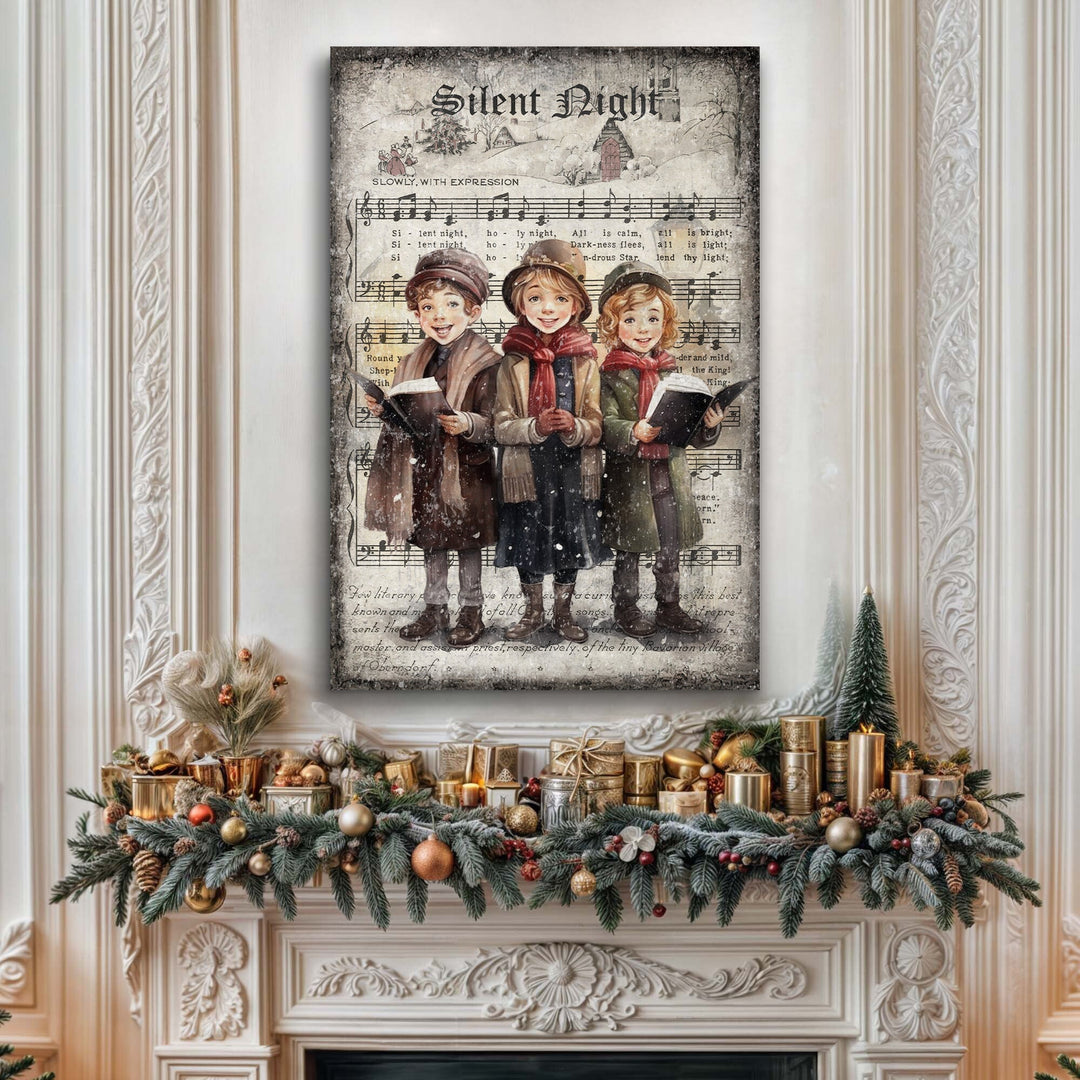 Vintage Christmas Carolers Wall Art III