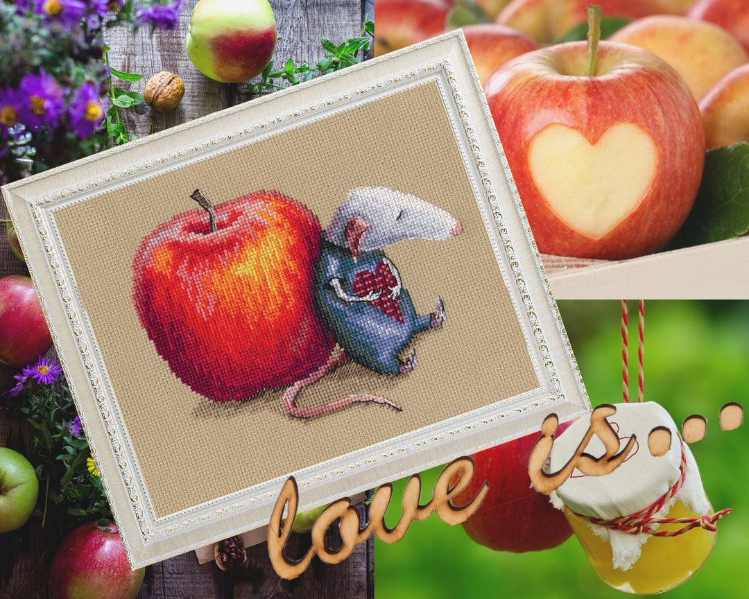 Mouse in love M799 Counted Cross Stitch Kit