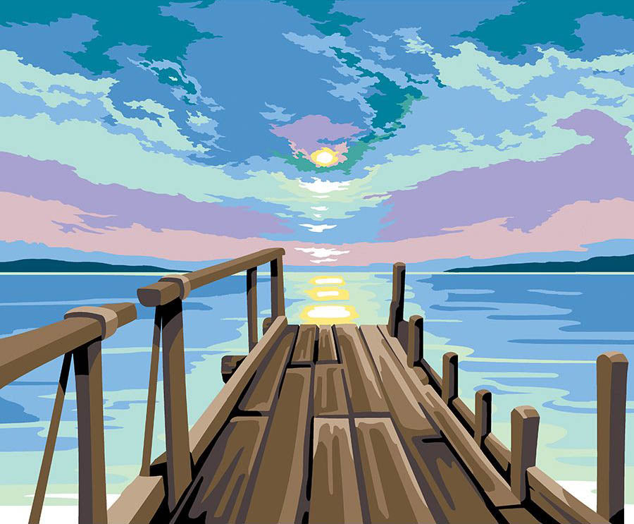 Needlepoint canvas for halfstitch without yarn At The End Of The World MRC1345183 Margot de Paris Printed Tapestry Canvas