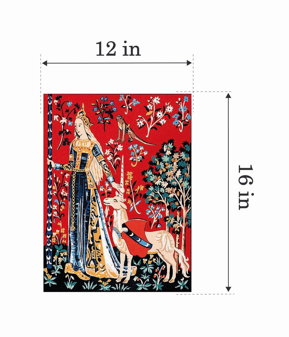 Needlepoint canvas for halfstitch without yarn Lady Unicorn Touch MRC1531136 Margot de Paris Printed Tapestry Canvas
