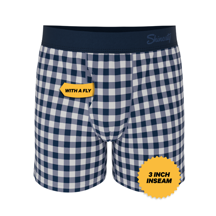 The Mad for Plaid | Navy Gingham Boxers