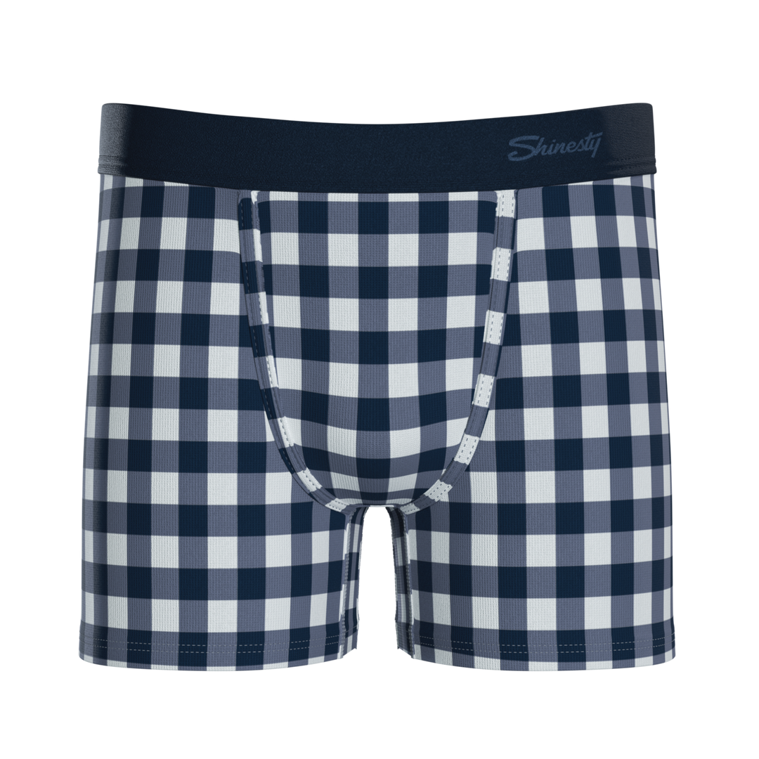 The Mad for Plaid | Navy Gingham Boy's Boxer Briefs