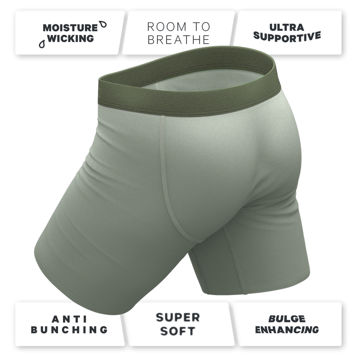 The Manzanilla | Olive Green Long Leg Ball Hammock® Pouch Underwear With Fly