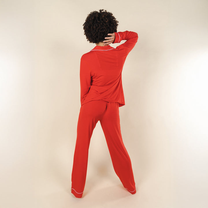 The Maraschino | Flame Scarlet Red SleepDeep™ Women’s Long Sleeve Pajama Set