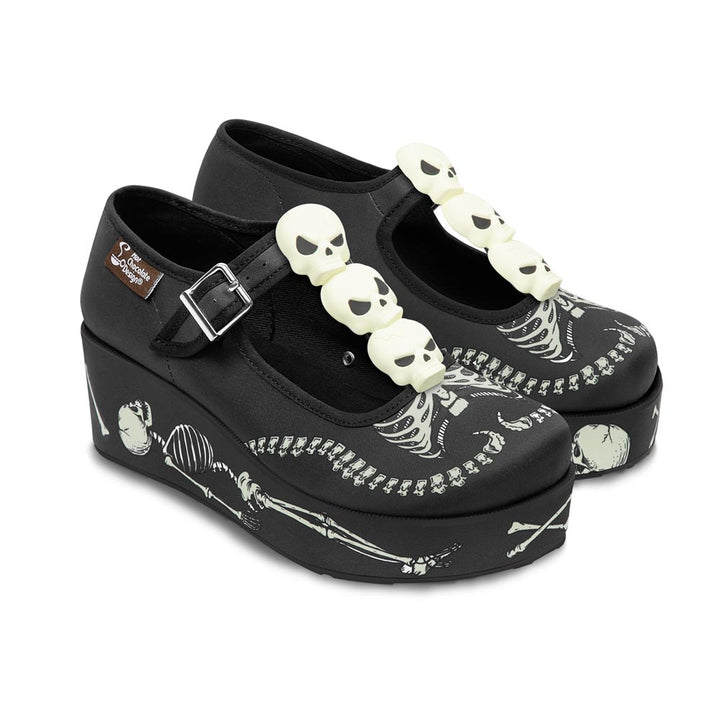 Skeletons Under My Bed Women's Mary Jane Platforms