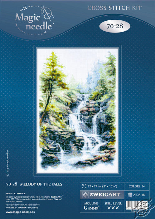 Melody of the Falls Counted Cross Stitch Kit by Magic Needle 70-28