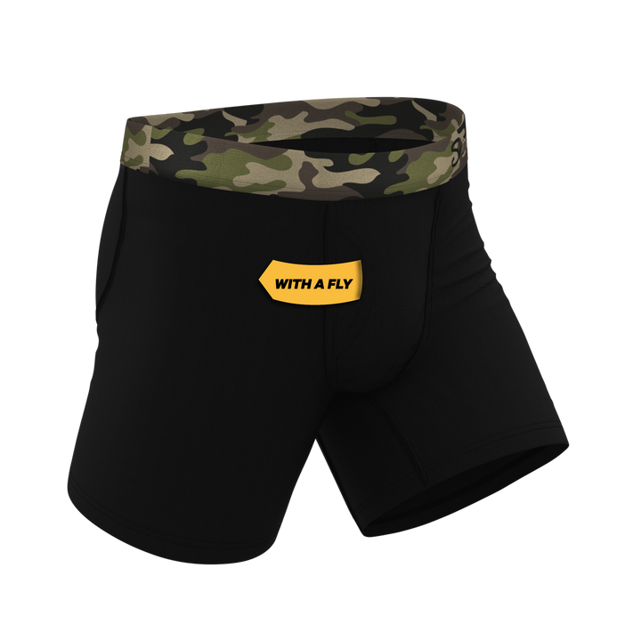 The Midnights | Black and Camo Ball Hammock® Pouch Underwear With Fly