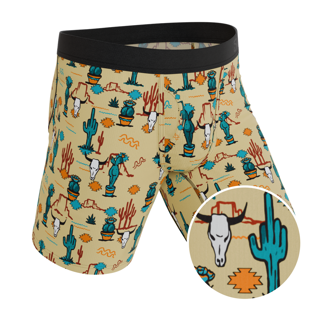 The Mirage | Western Cactus Long Leg Ball Hammock® Pouch Underwear With Fly