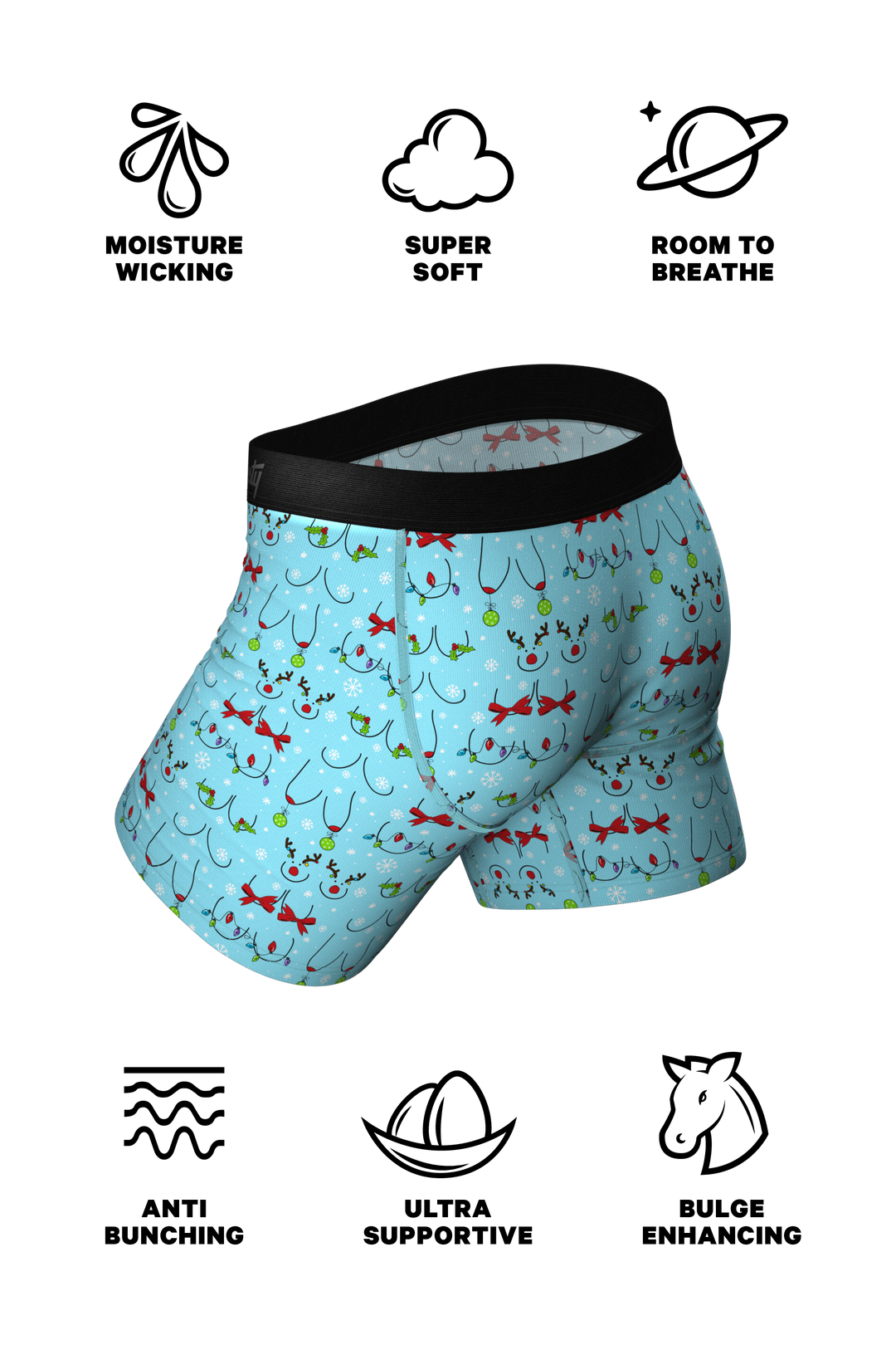 The Mistletots | Christmas Bust Ball Hammock® Pouch Underwear With Fly