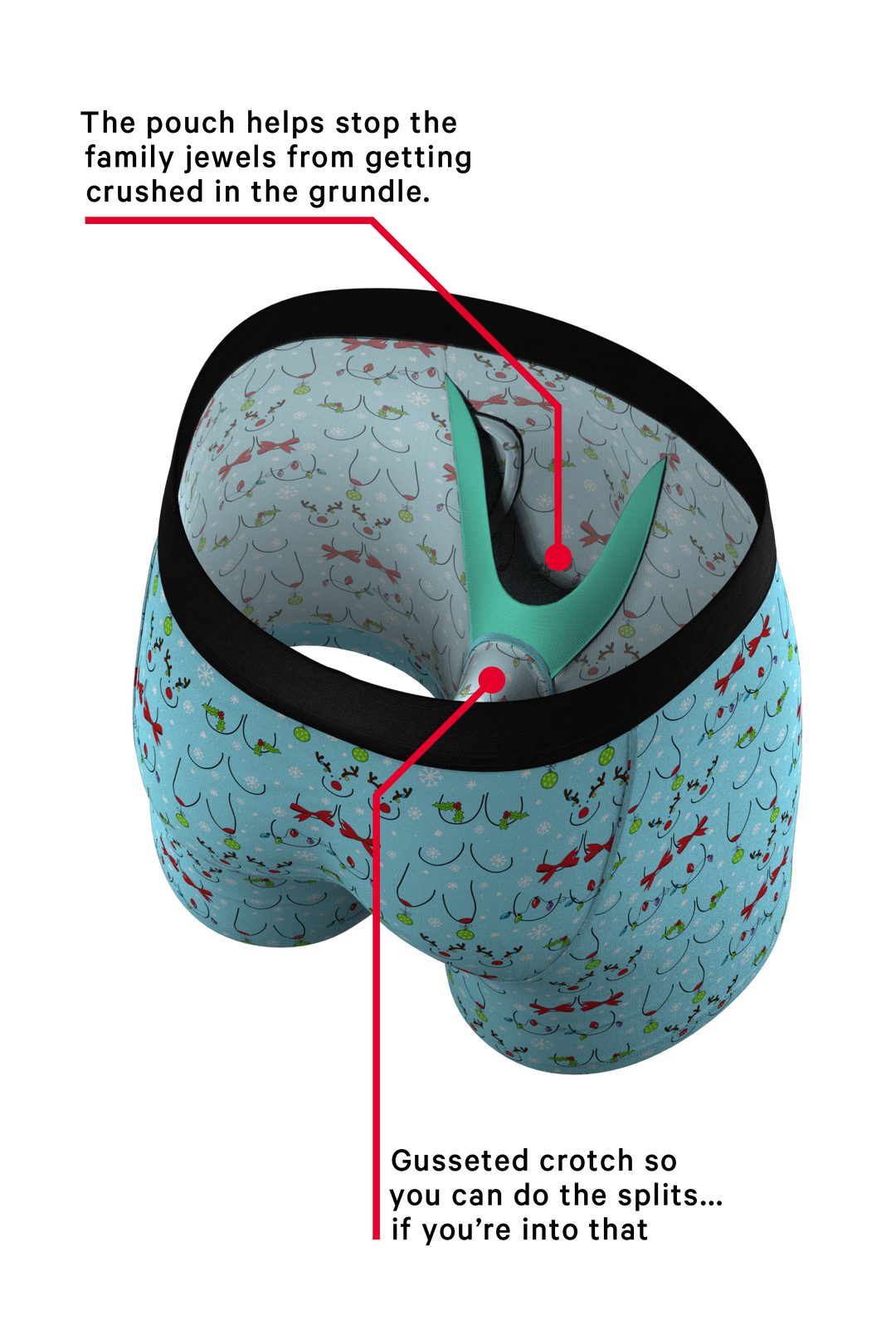 The Mistletots | Christmas Bust Ball Hammock® Pouch Underwear With Fly