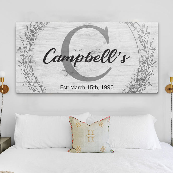 Family Name Sign -  Monogram Sign