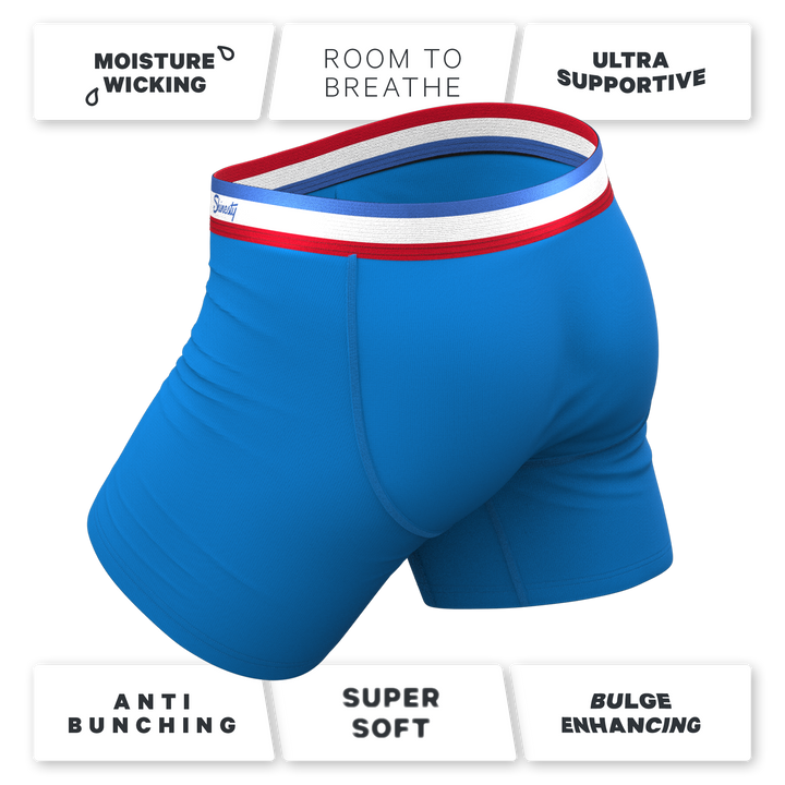The Morning Glory | Blue with USA Waistband Ball Hammock® Pouch Underwear