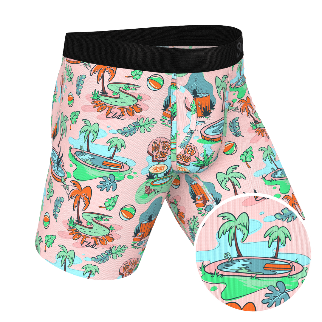 The Motel Hotel | Palm Springs Tropical Long Leg Ball Hammock® Pouch Underwear With Fly