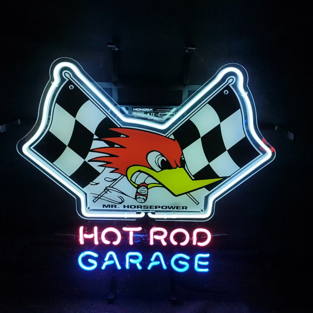 Mr Horsepower Hot Rod Garage Neon Sign