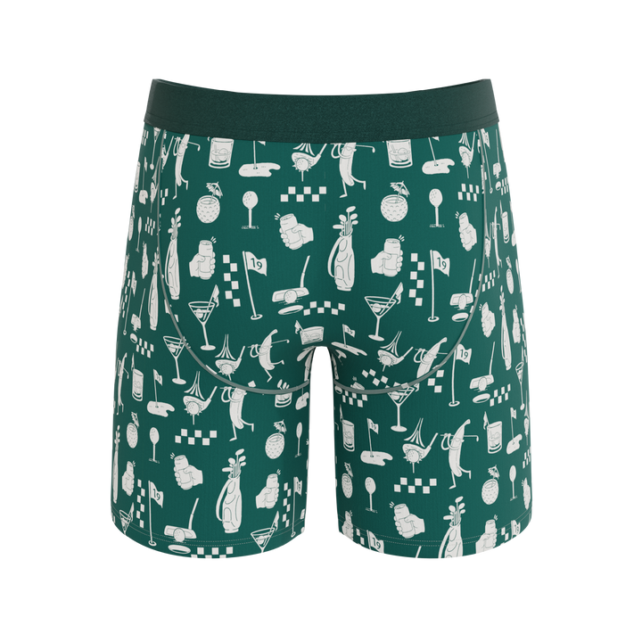 The Mulligan | Green Golf Long Leg Ball Hammock® Pouch Underwear With Fly