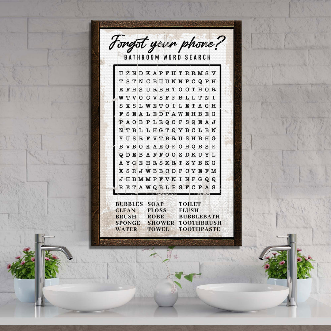 Bathroom Word Search Sign