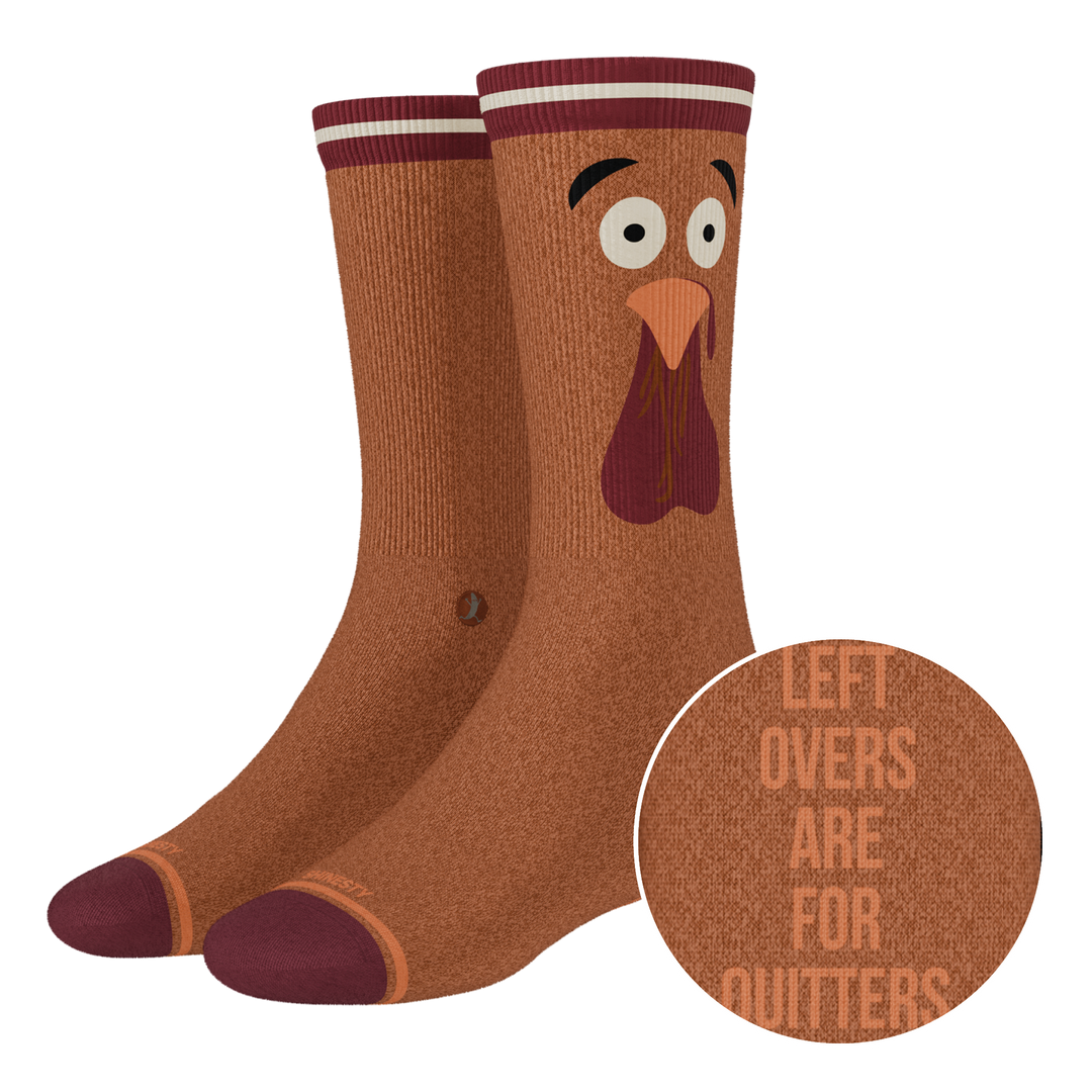 The No Leftovers | Thanksgiving Turkey Heel Hammock™ Crew Socks
