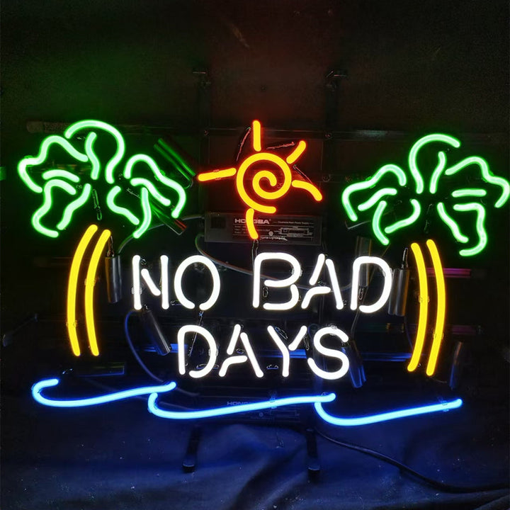 No Bad Days Sun Beach Palm Tree Neon Signs