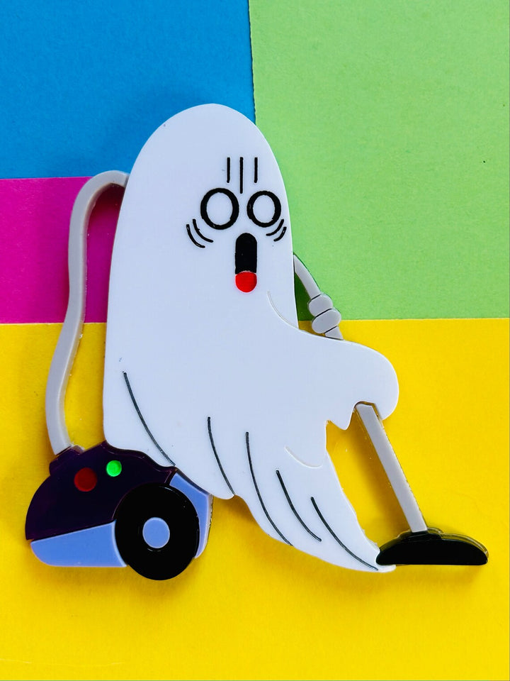 Vacuum Cleaner Was Not a Good Idea Acrylic Brooch by Makokot Design