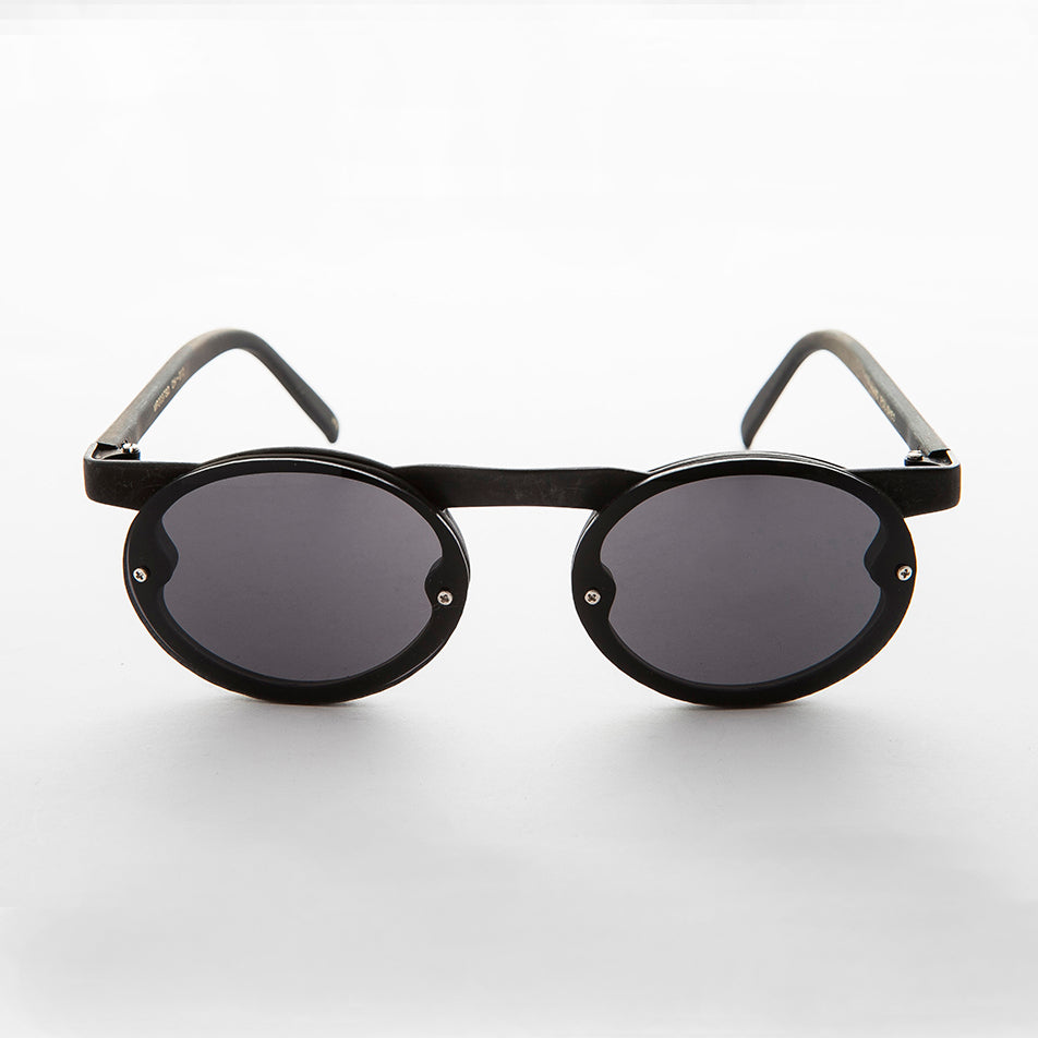 90s Oval Goth Sunglasses with Floating Brow line - Oswald