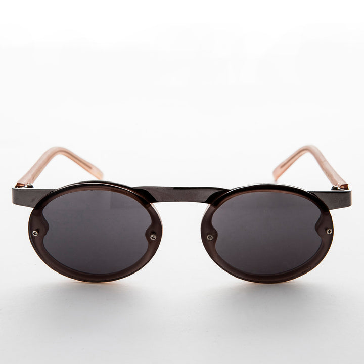 90s Oval Goth Sunglasses with Floating Brow line - Oswald