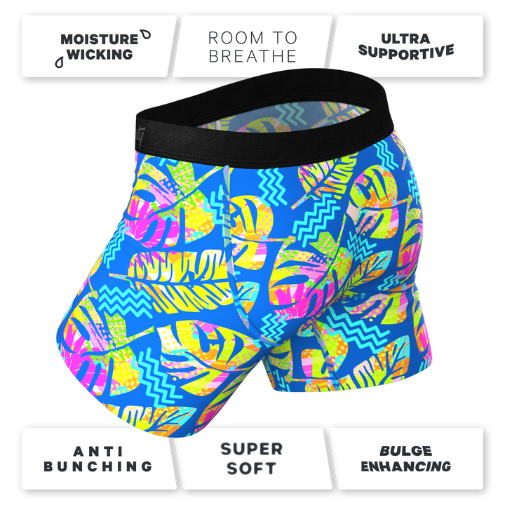 The Oahu Rendezvous | Tropical Leaves Ball Hammock® Pouch Underwear