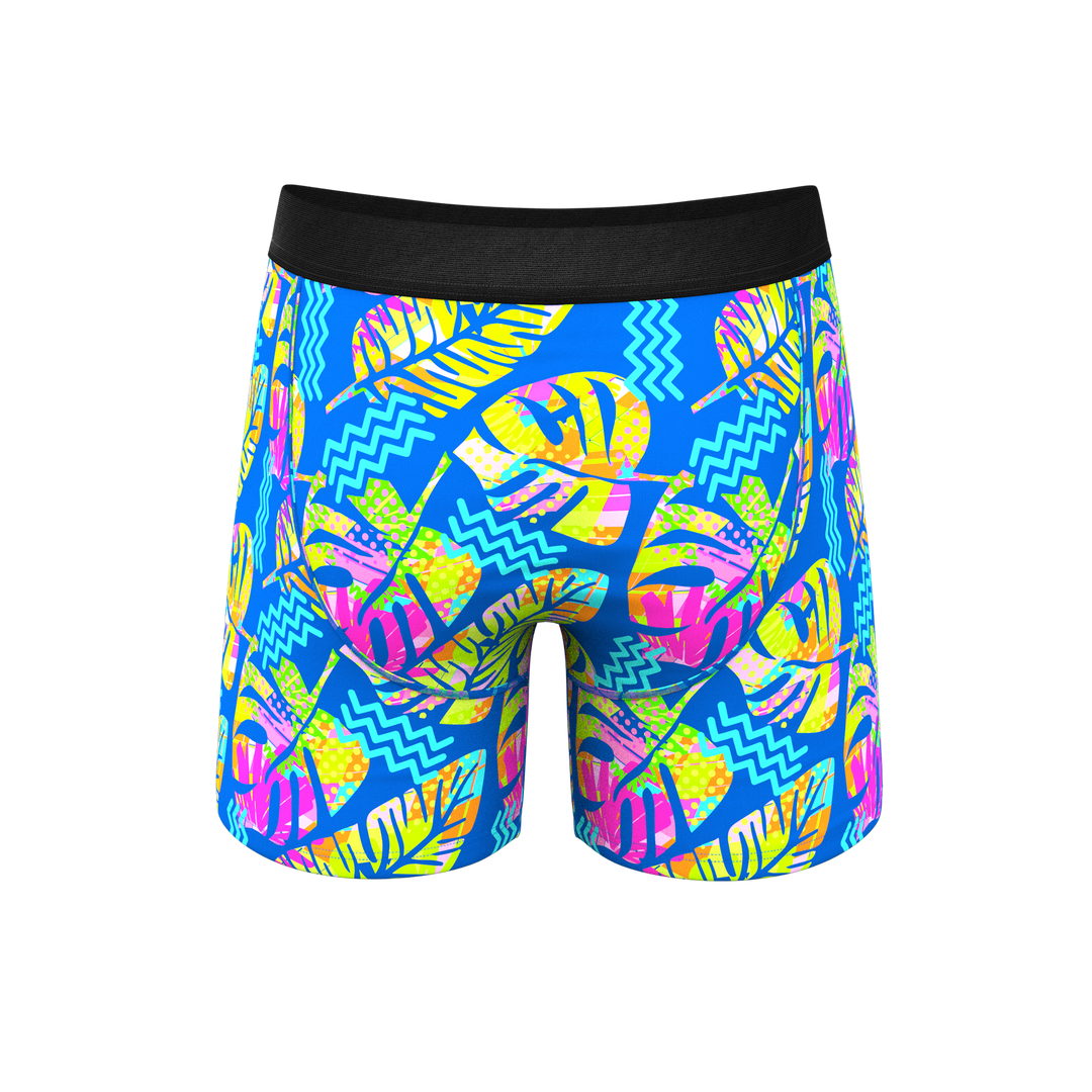 The Oahu Rendezvous | Tropical Leaves Ball Hammock® Pouch Underwear