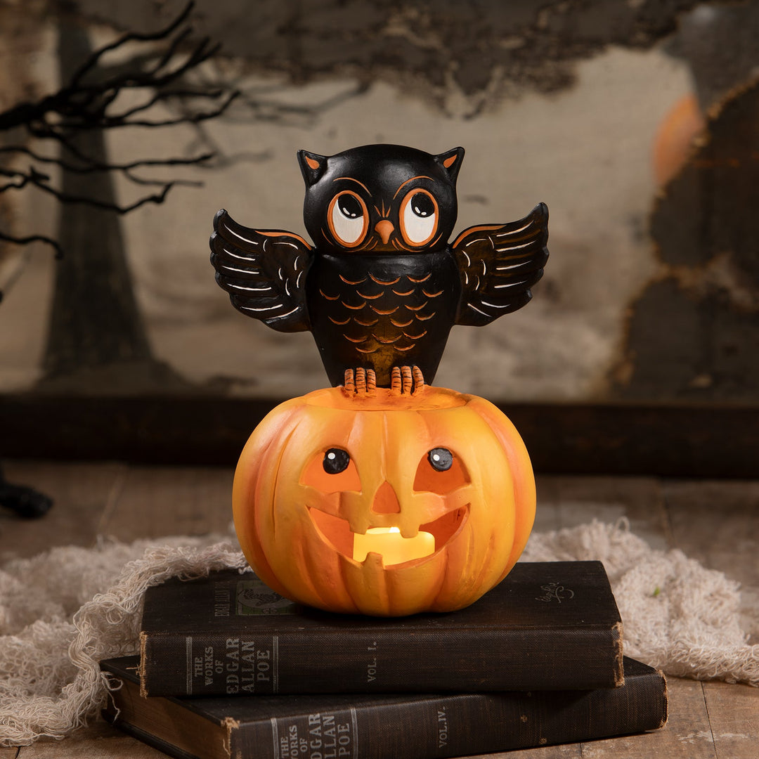 Owl on Jack O'Lantern by Bethany Lowe Designs, image 2